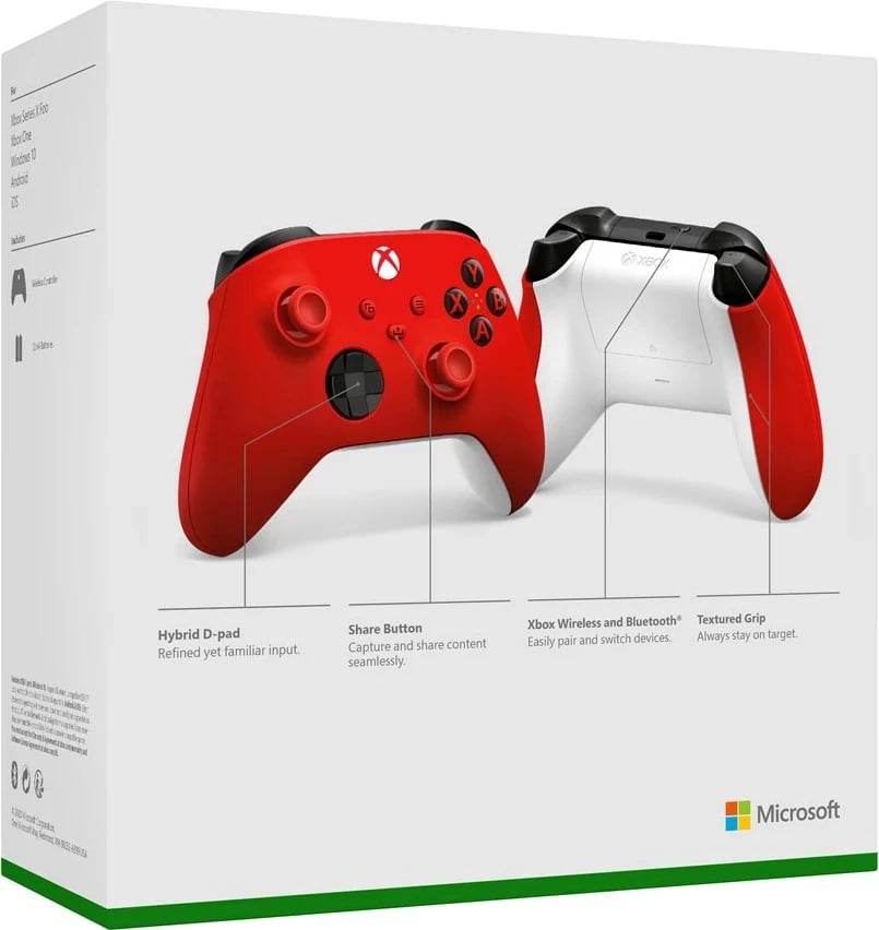 Gamepad Microsoft Xbox Wireless Controller QAU-00012, Bluetooth/USB, i kuq Gamepad Microsoft Xbox Wireless Controller QAU-00012, Bluetooth/USB, i kuq