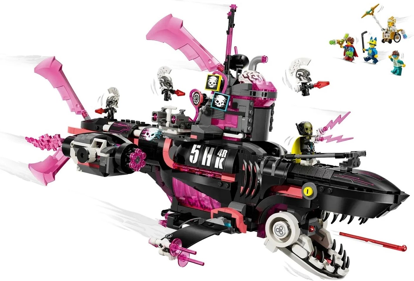 Set LEGO DREAMZzz 71500 Nightmare Shark Submarine, 5 minifigura, për fëmijë 9+ vjeç