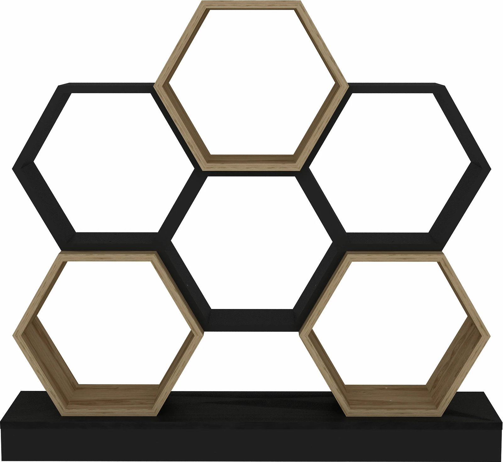 Raft librash Hanah Home, model Cicek, ngjyrë e zezë dhe lis