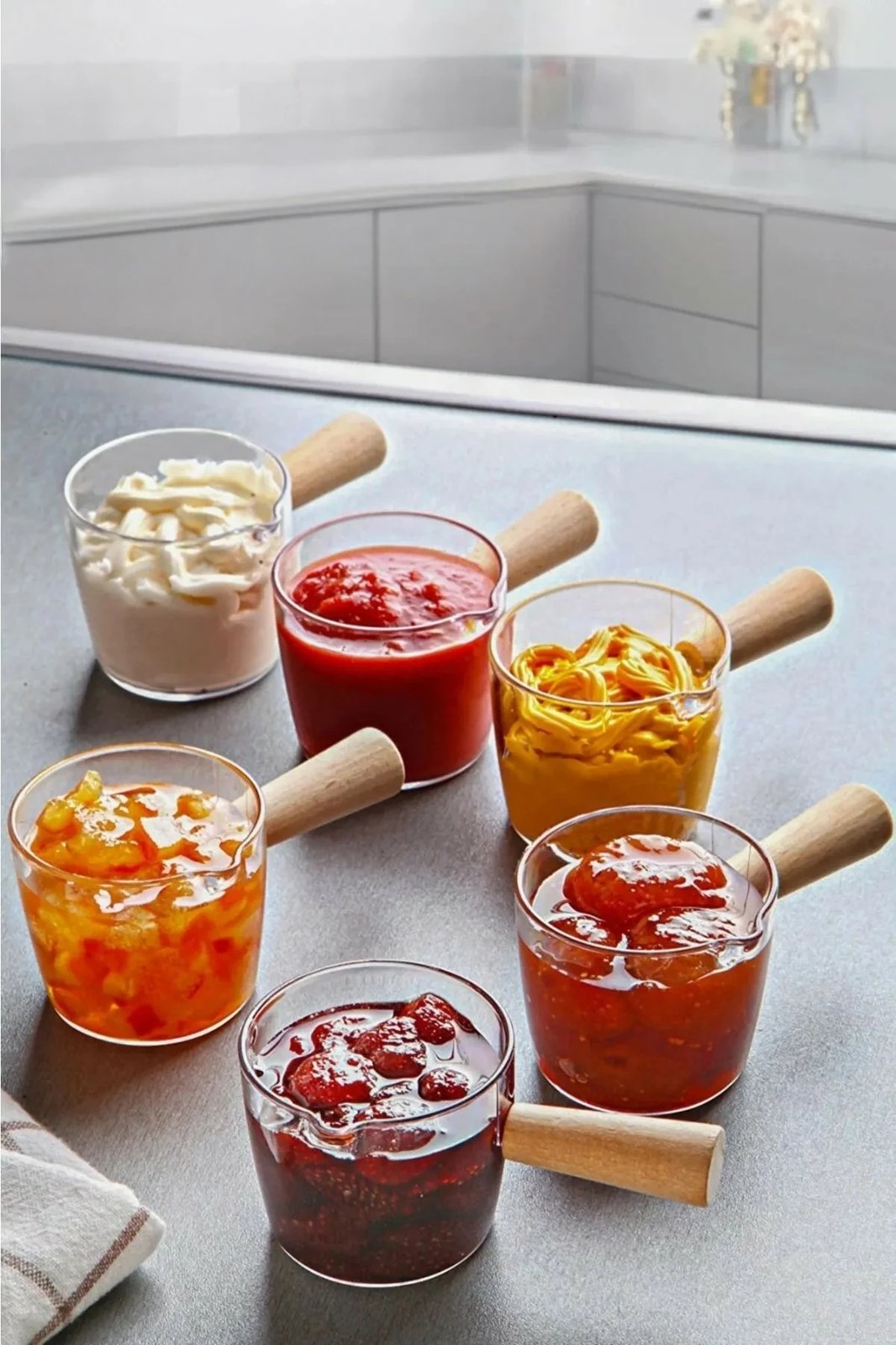 Set filxhanësh (6 copë), Hermia, MCH09907, transparent, dorezë druri