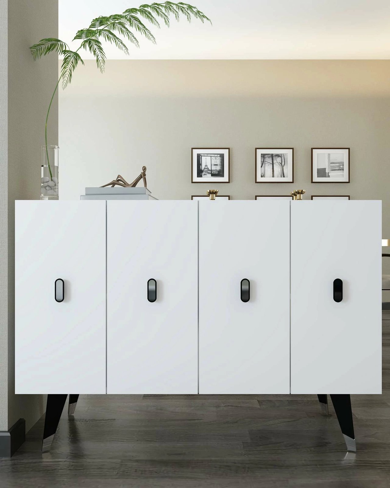 Konsol Skye Decor, 8168KM-32, e bardhë, argjend