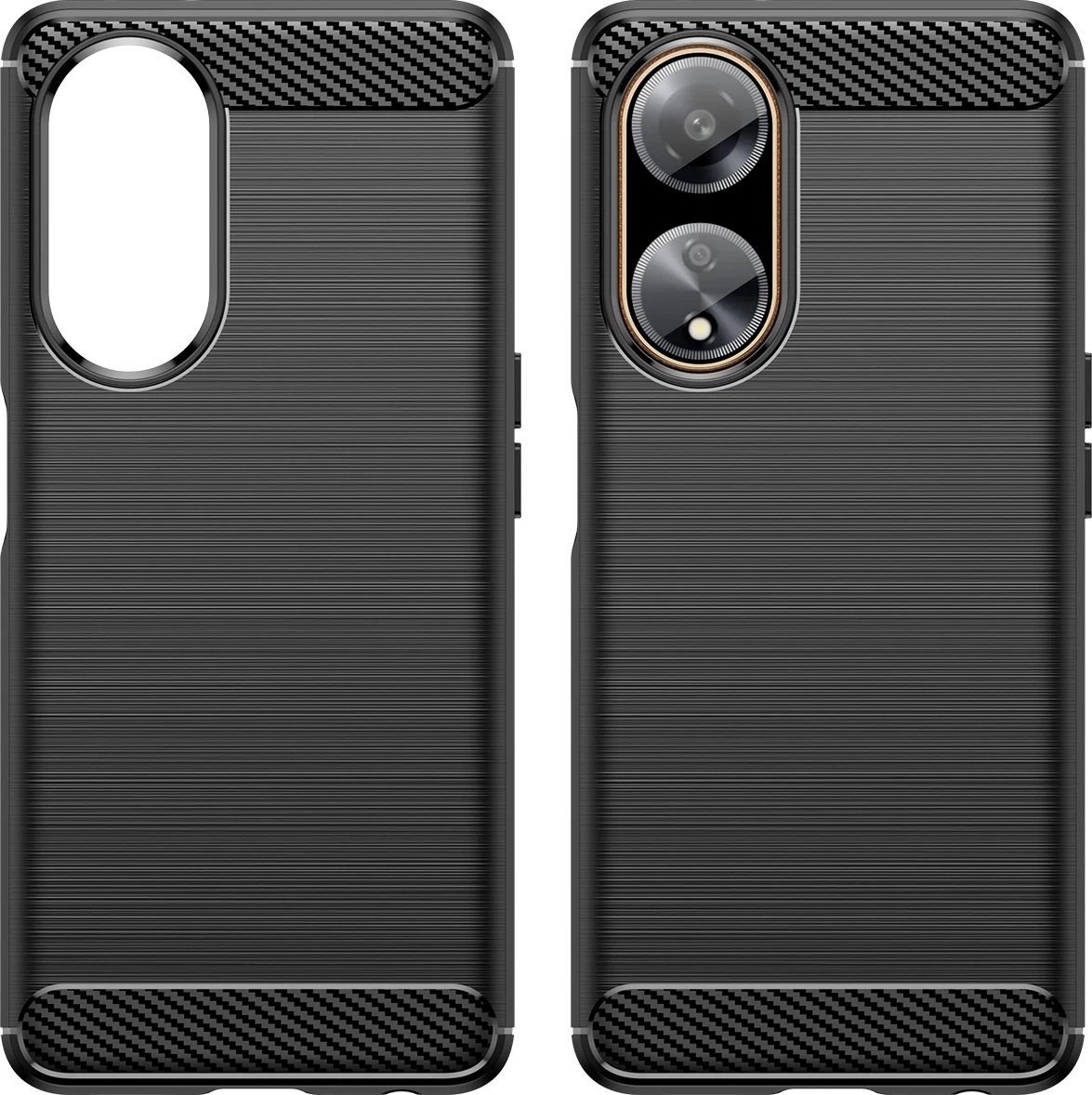 Mbështjellës Hurtel Carbon Case për Oppo A98 5G, i zi