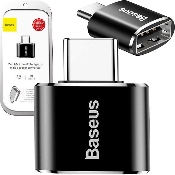 Adapter USB në USB Type-C Baseus CATOTG-01, 2.4A, i zi