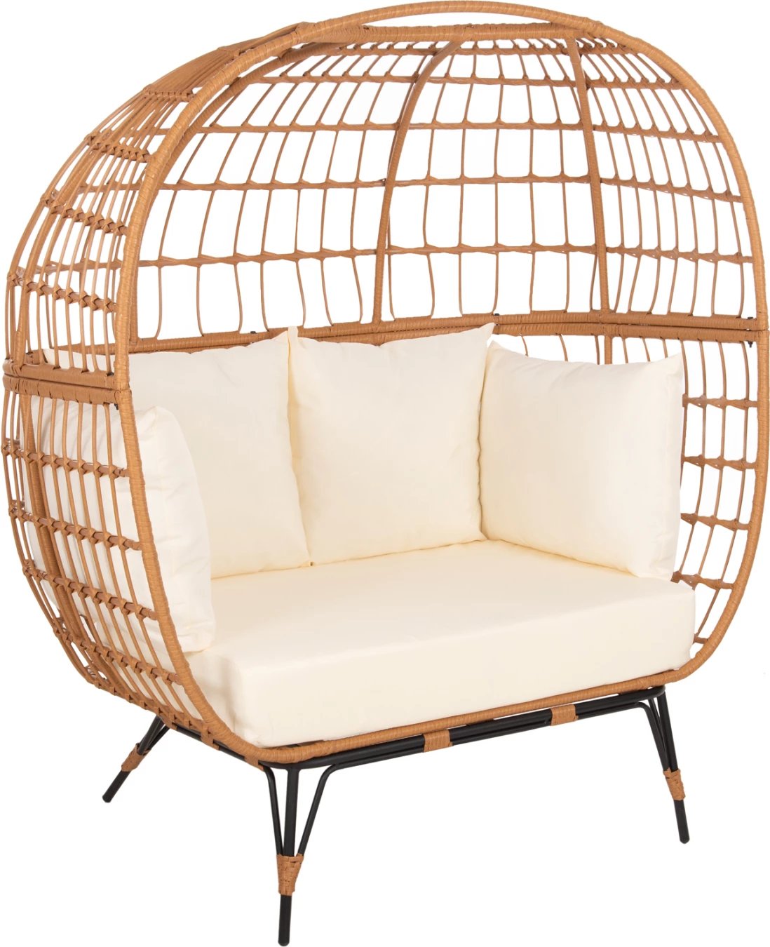 Karrige për dy persona, tipi fole, rattan, MIAMI, FH5870.11, 132.5x90x154H cm