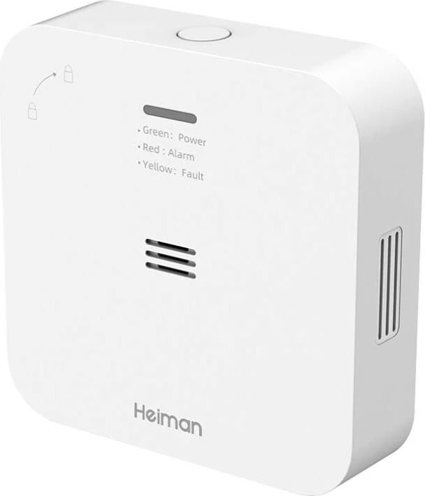 Detektor monoksidi karboni Heiman WS-720ES, smart WiFi, Tuya, i bardhë