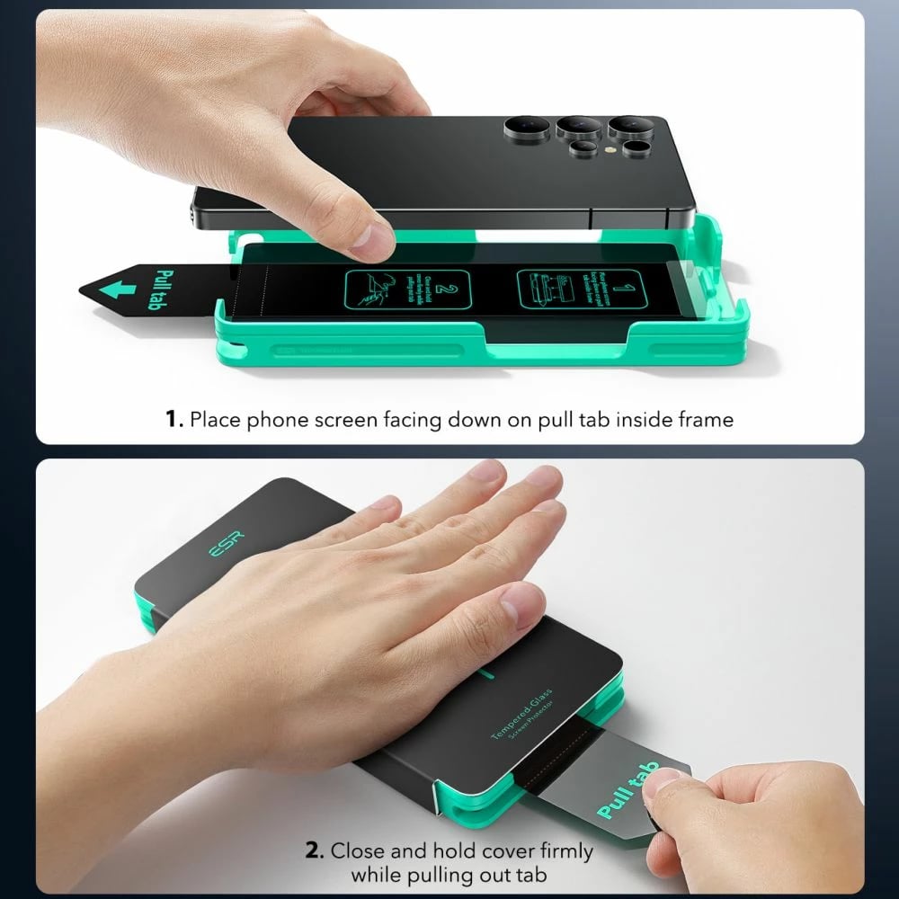 Xham privatësie i temperuar ESR për Samsung Galaxy S25 Ultra, me kornizë instalimi