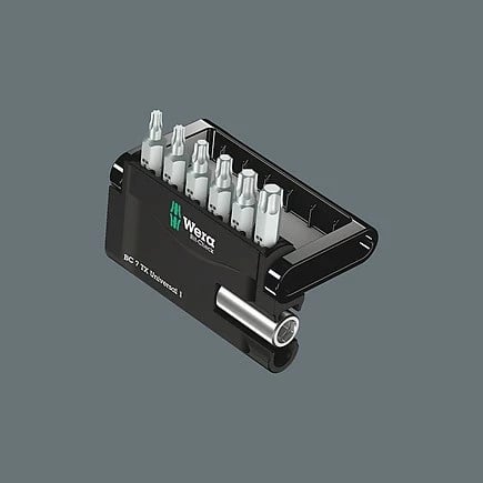 Set bitash Torx Plus Wera 6 copë, 25mm, me mbajtës universal