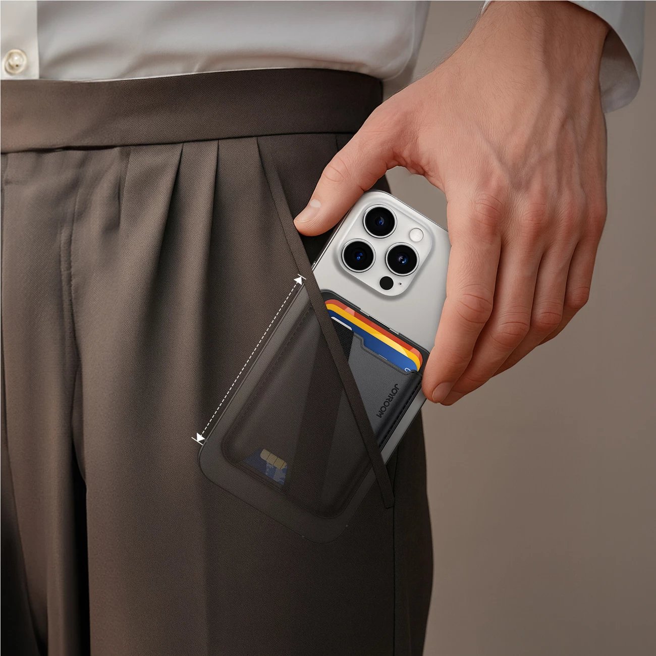 Portofol magnetik Joyroom JR-ZS432 për MagSafe, i zi