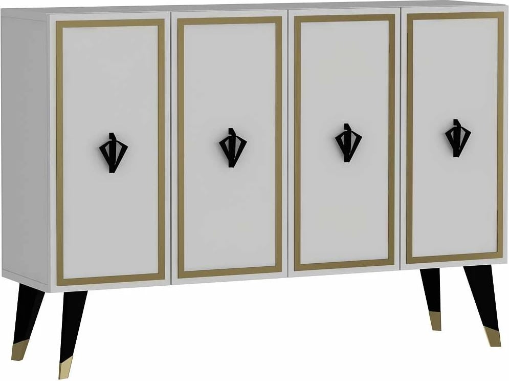 Konsol Skye Decor, e bardhë, e zezë, ari, 8178KM-32