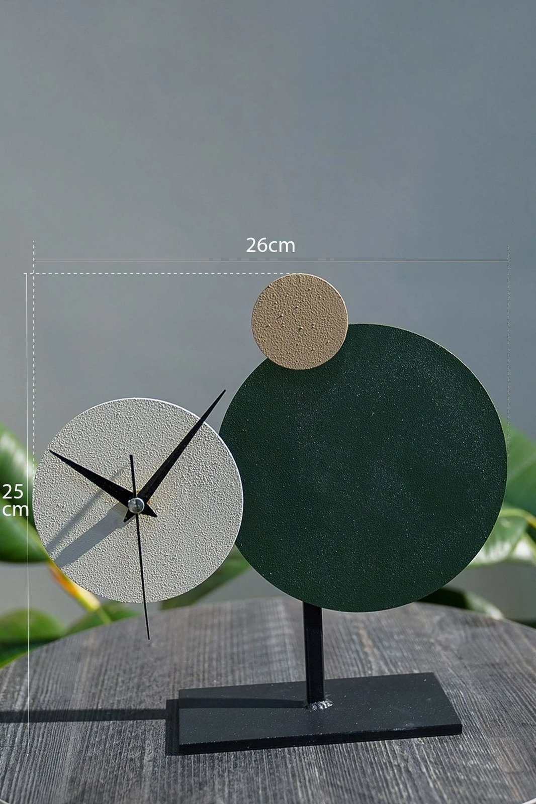 Orë dekorative Aberto Design, MYK2117-2, ngjyrë e gjelbër, krem, kafe, 26x25cm