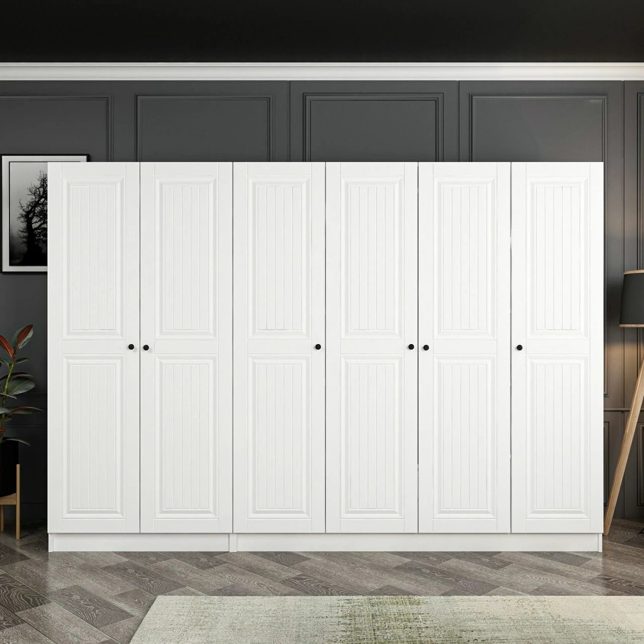 Dollap për dhomë gjumi, ngjyrë e bardhë, Skye Decor, Kale - 4010