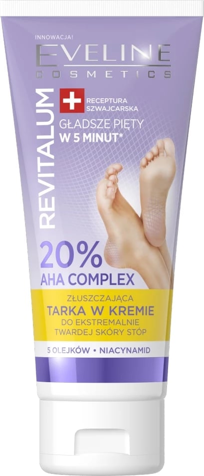 Krem për këmbë Eveline Cosmetics Revitalum Exfoliating Foot Cream Scrubber për femra 75ml