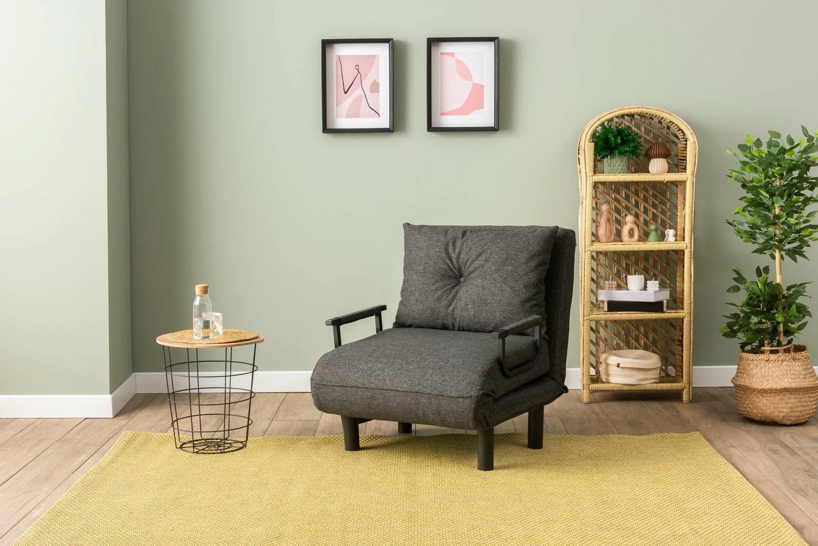 Krevat-karrige një vendës, Atelier del Sofa, Sento Single, gri e errët