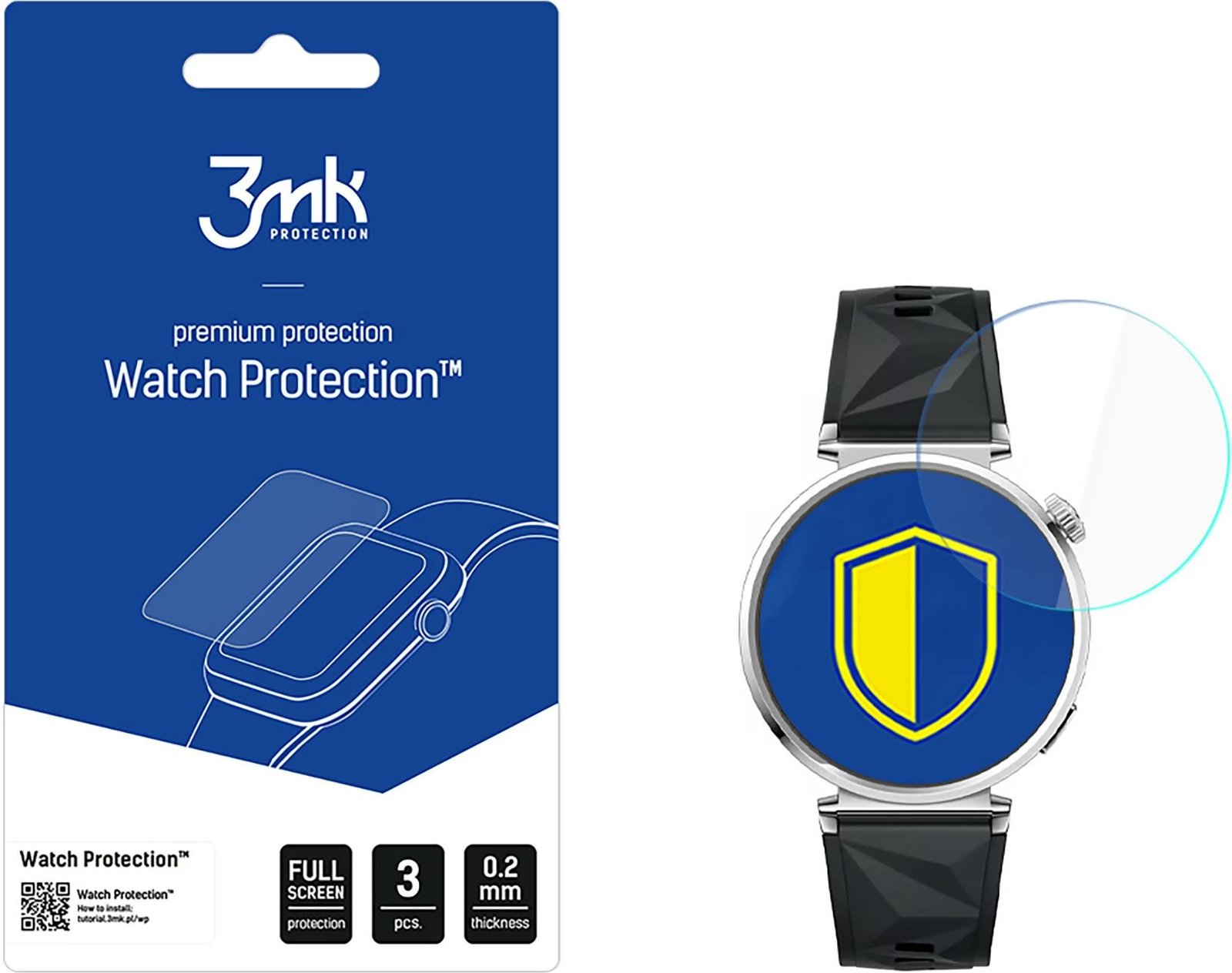 Mbrojtës ekrani për smartwatch 3mk Protection Hybrid Glass FlexibleGlass për Huawei Watch GT 5 41mm, 3 copë