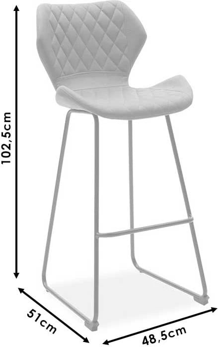 Karrige për bar Theo metalike, ngjyrë e zezë, set prej 2 copë