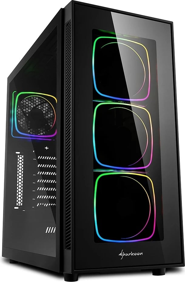 Kasë Sharkoon TG6 RGB, Midi Tower, xham i temperuar, LED RGB, e zezë