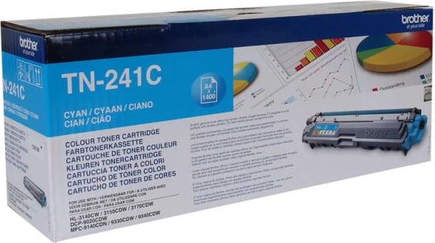 Toner Brother TN-241C, rendiment 1100–1700 faqe, cyan