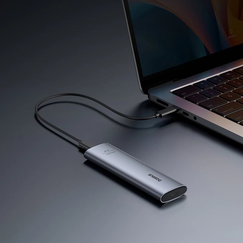 Kasë Baseus FlyJoy për SSD M.2 NVMe, 10Gb/s, Gri