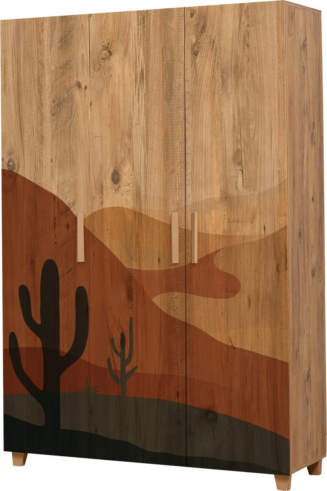 Dollap Hanah Home, Leva Hedera, ngjyrë Atlantic Pine, me rafte të shumtë, 120x189x48cm