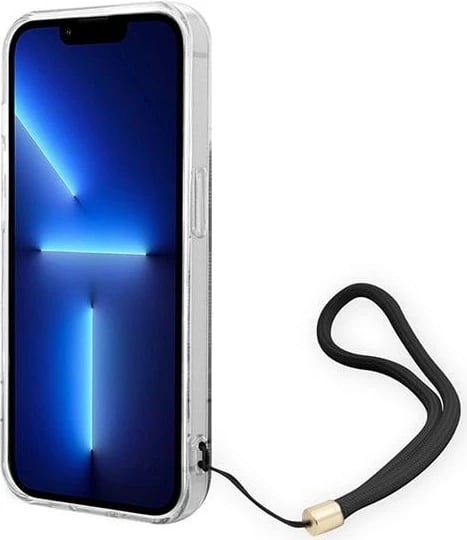 Mbështjellës Guess GUOHCP14XH4STK për iPhone 14 Pro Max 6.7", i fortë, me rrip, i zi