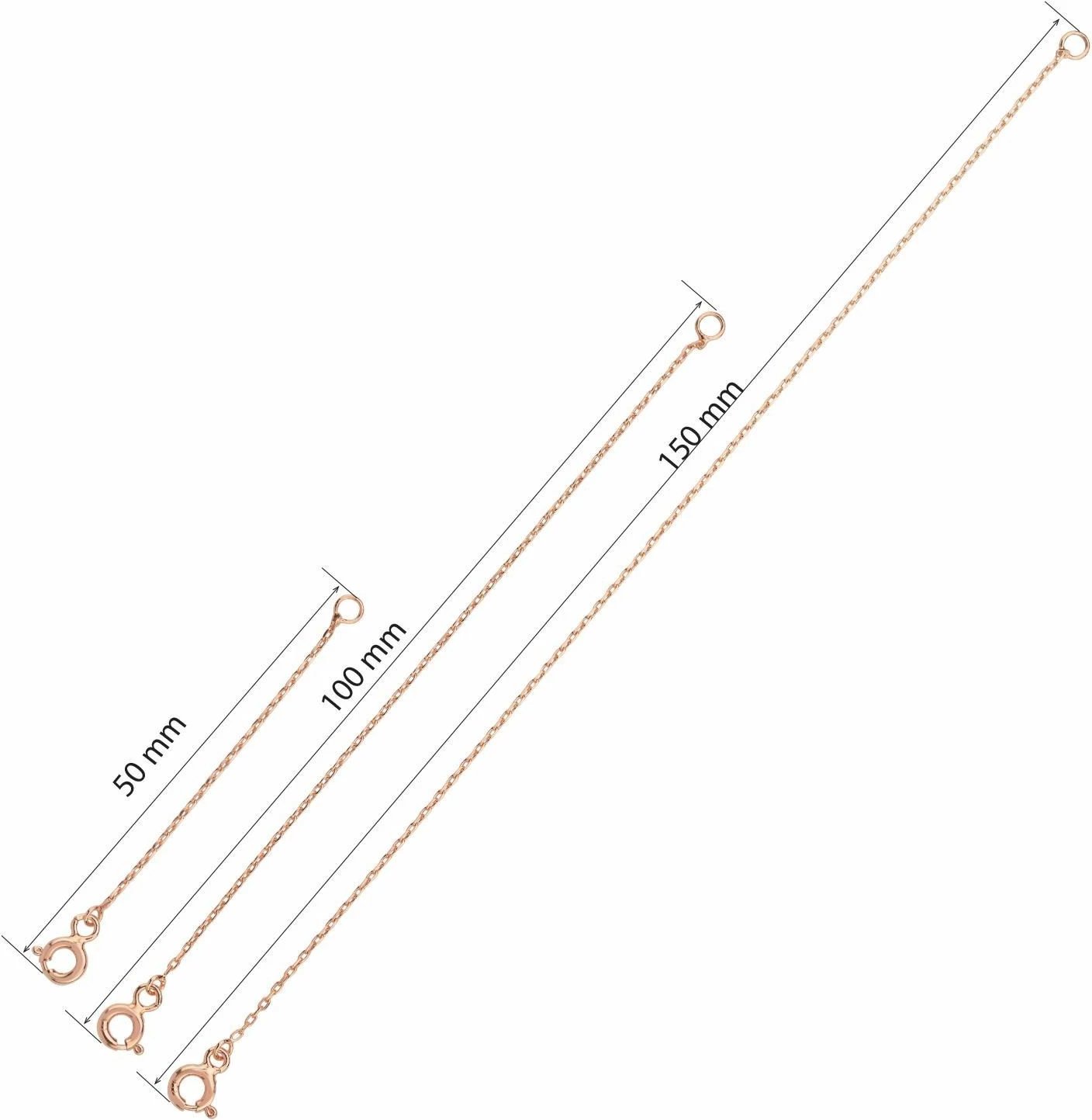 Zinxhir zgjatës argjendi, ngjyrë rozë, set prej 3 copash, NRZ1000073-RO10, 10 cm