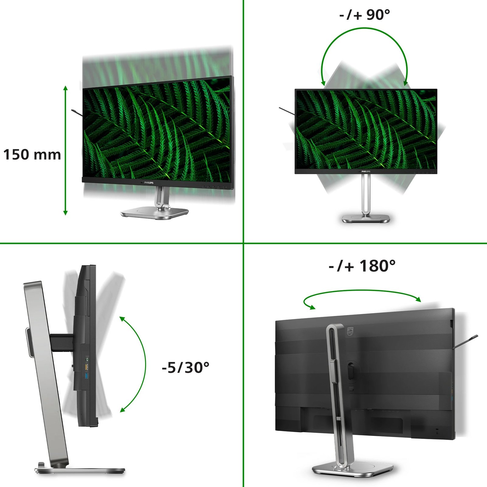 Monitor Philips 5000 series 27B2G5200/00, 27", Full HD, LCD, Anthracite