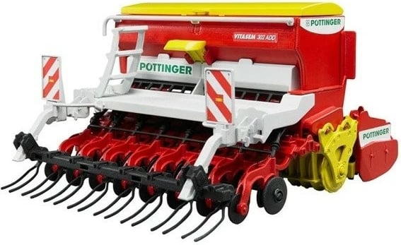 Lodër bujqësore BRUDER Potinger Vitasem 302ADD, 1:16, plastikë, kuqe/bardhë/verdhe