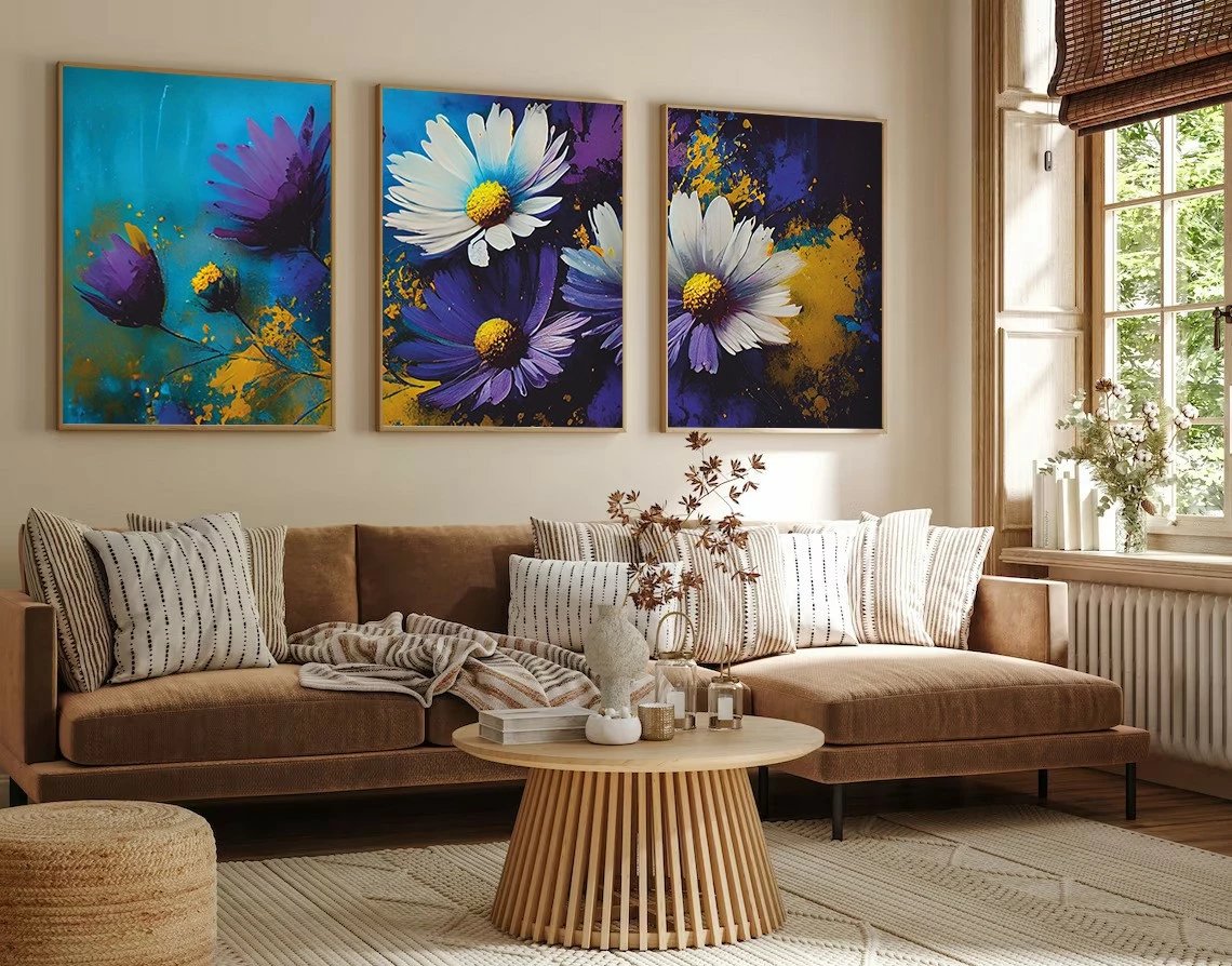 Pikturë dekorative me kornizë MDF (3 copë), Wallity, Huhu223, 50x70cm