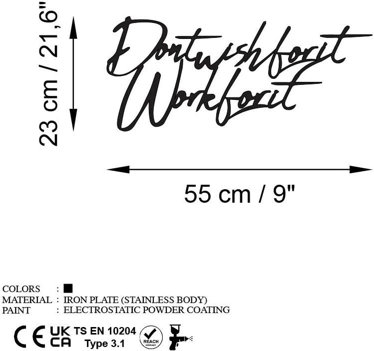 Aksesor dekorativ metalik për mur, Wallity, Wish Work