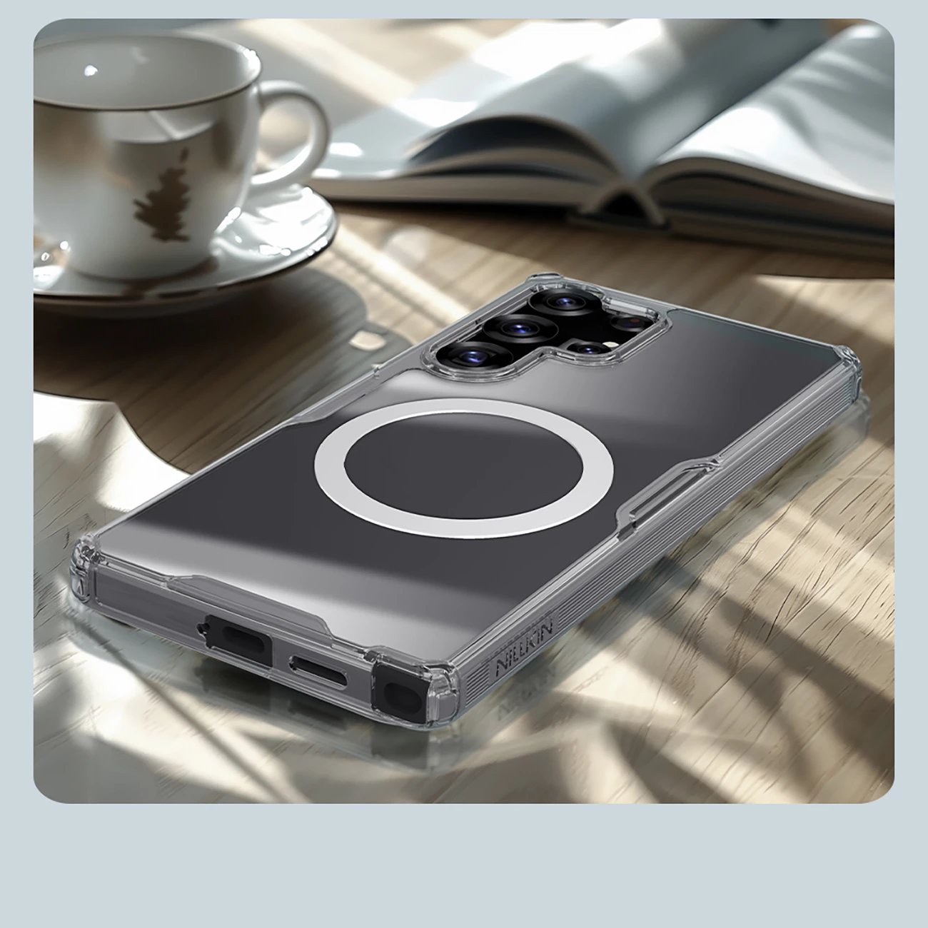 Mbështjellës Nillkin Nature TPU Pro Magnetic me MagSafe për Samsung Galaxy S25 Ultra, Bardhë