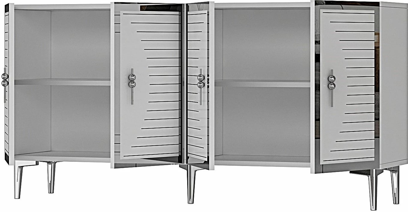 Konsol Skye Decor, Tuna 180, e bardhë, argjend