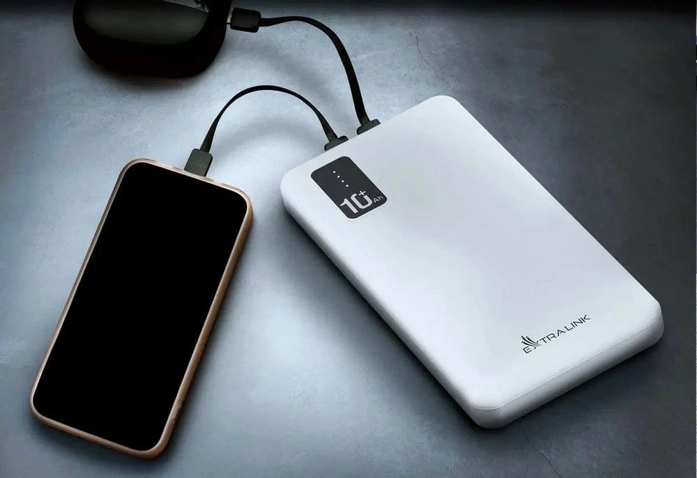 Powerbank Extralink EPB-098W, 10000 mAh, Bardhë