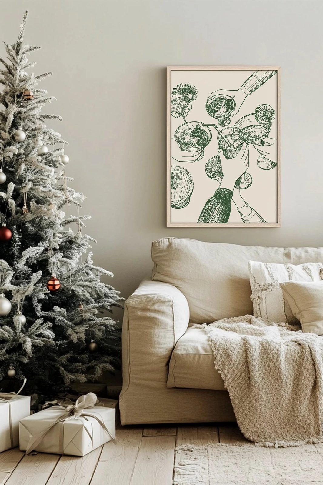 Pikturë dekorative me kornizë, shumëngjyrëshe, Wallity, Nwyearsngmdl19, 33x48cm