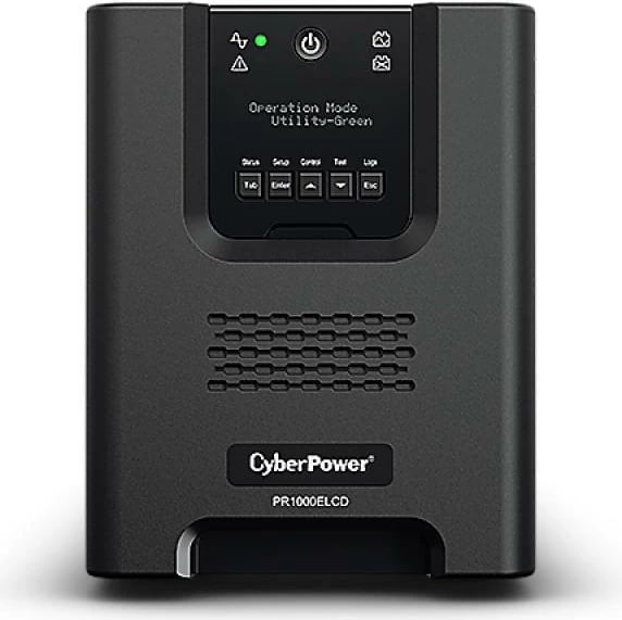 UPS, CyberPower PR1000ELCD, 1000 VA, line-interactive me AVR, valë sinusoide, LCD, e zezë