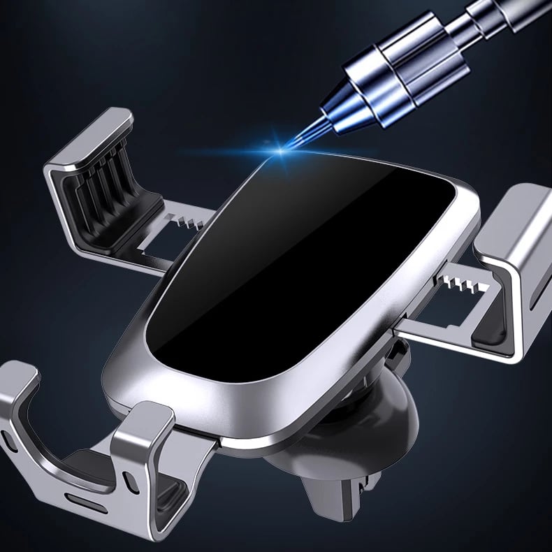 Mbajtës gravitacional për celular Hurtel YC08 për ventilator të makinës, argjendtë