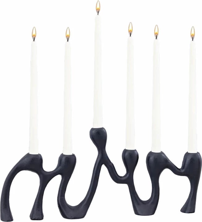 Mbajtëse qirinjsh LUMINOSO, alumin i zi, 44x5.5x19.5cm