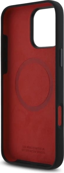 Mbështjellës BMW Silicone Hexagon Red Line MagSafe për iPhone 16 Pro Max, Zi