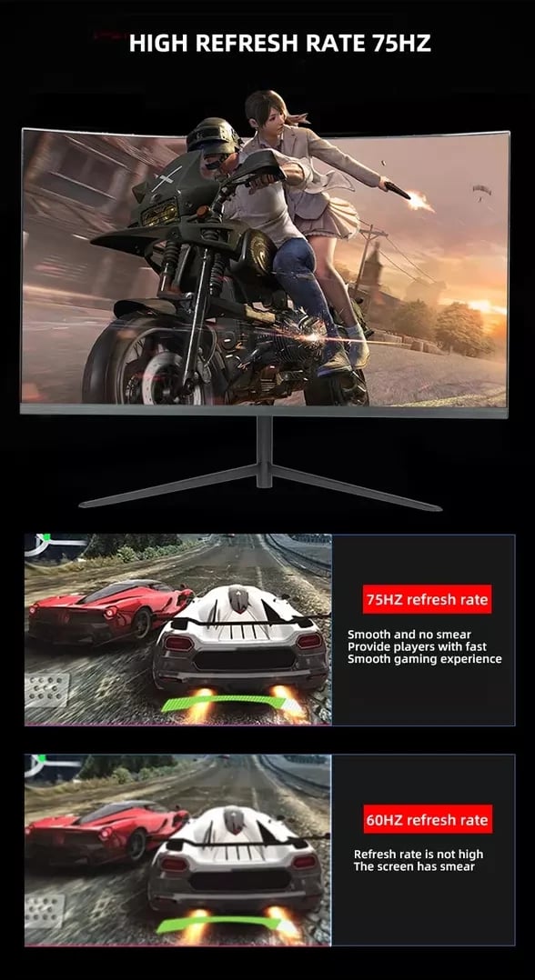 24 Inch Curved Monitor Gaming STARDOM ZP2475 75Hz