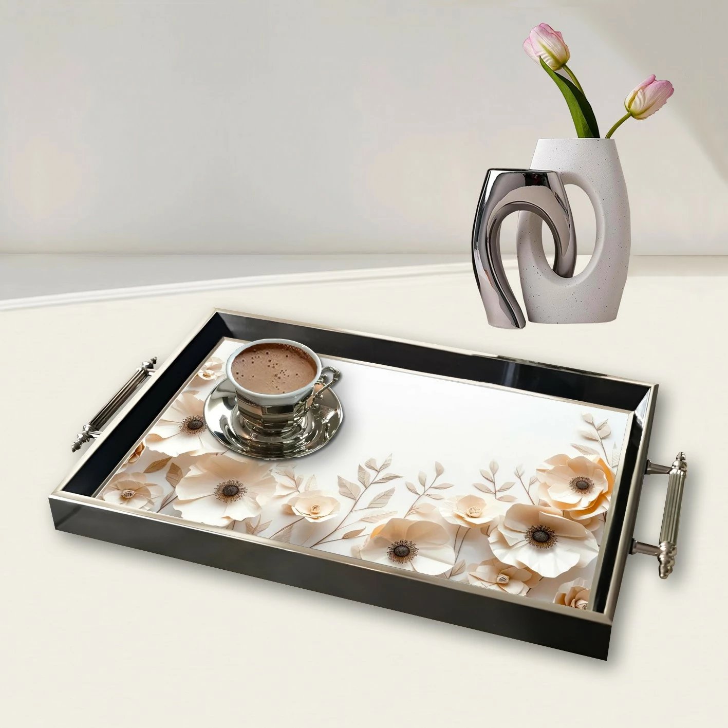 Tabaka xhami me lule, shumëngjyrëshe, Aberto Design, TPG9909