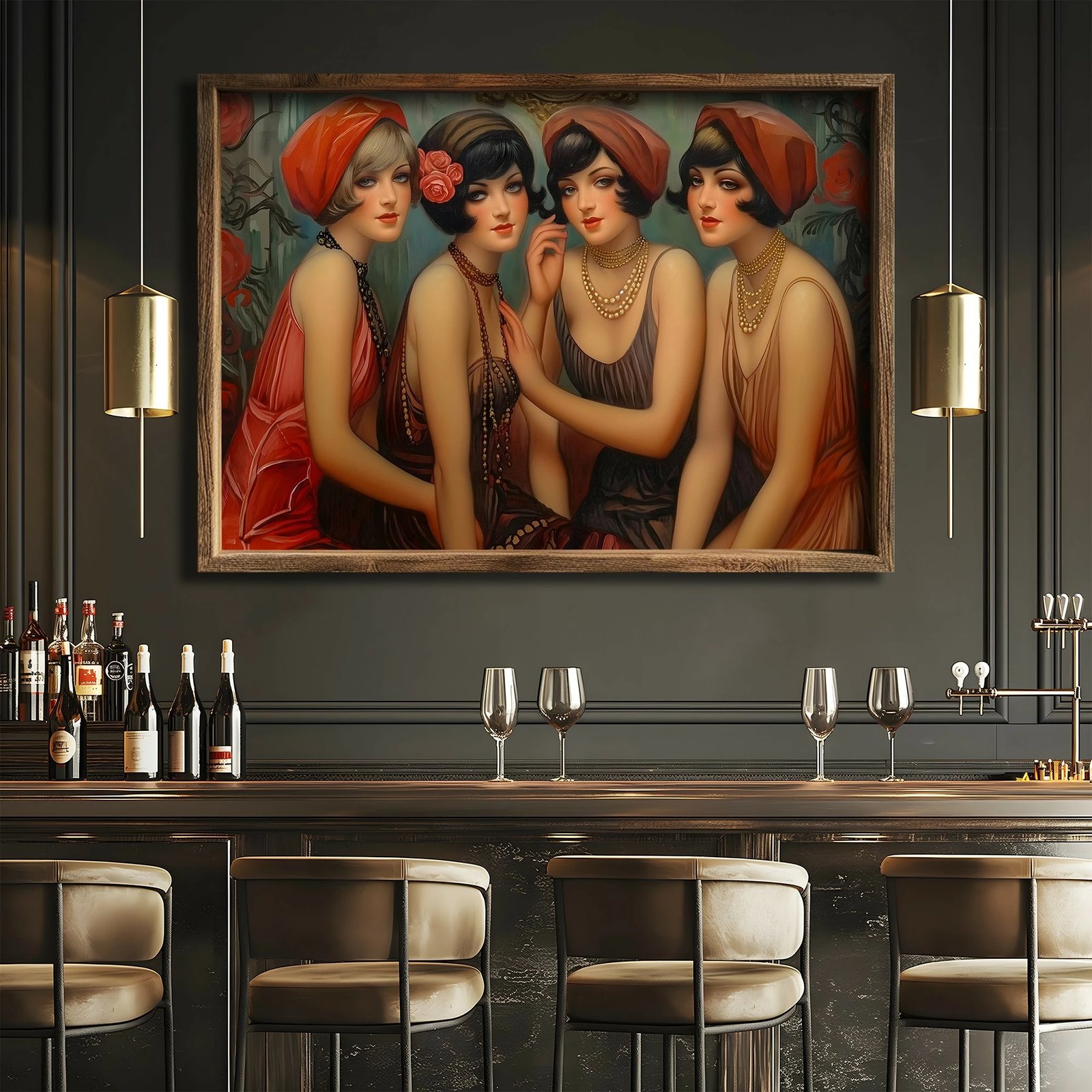 Pikturë dekorative me kornizë MDF, shumëngjyrëshe, Wallity, GE156-L