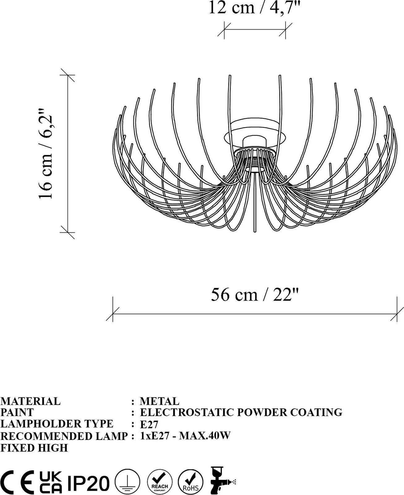 Llambë tavani Opviq, Karsortel, ngjyrë ari, N-639-1 Llambë tavani Opviq, Karsortel, ngjyrë ari, N-639-1