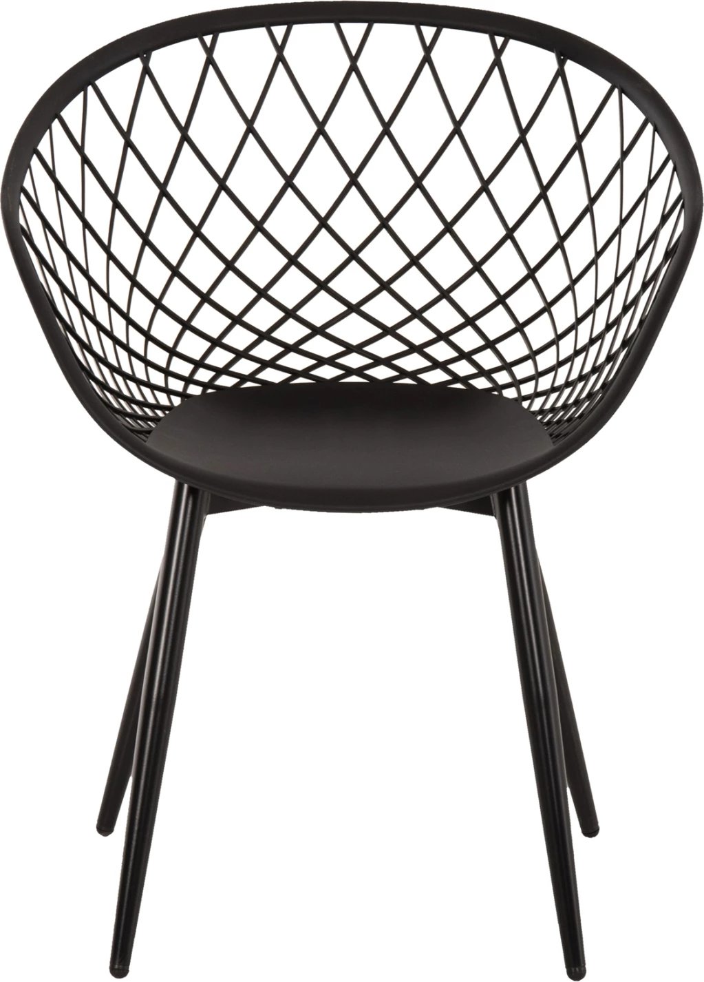 Karrige ARIADNE FH8001.22 polipropileni e zezë - këmbë metali të zeza 63x56x80Hcm., set prej 4 copësh