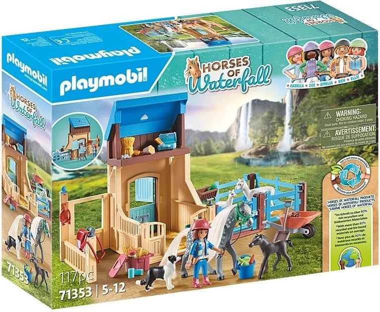 Set lodrash Playmobil Horses of Waterfall 71353 me Amelia, Whisper dhe stalla, 117 pjesë