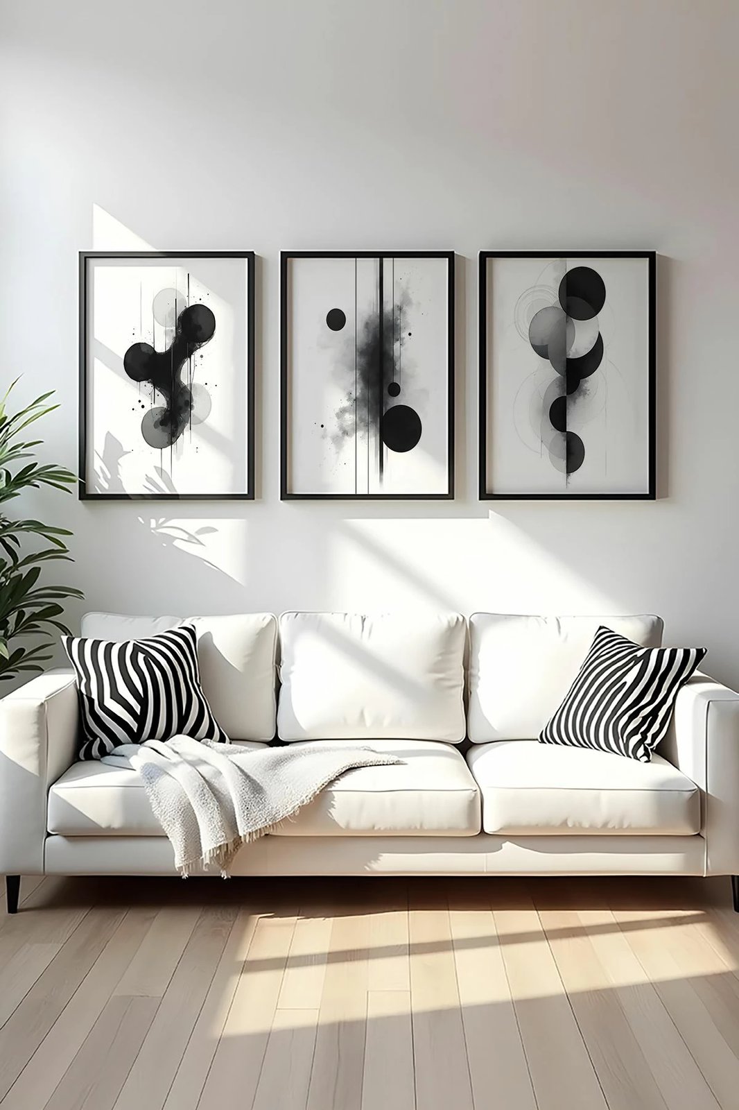 Set pikturash dekorative me kornizë, MDF, shumëngjyrëshe, Wallity, Huhu435, 30x40cm (3 copë)