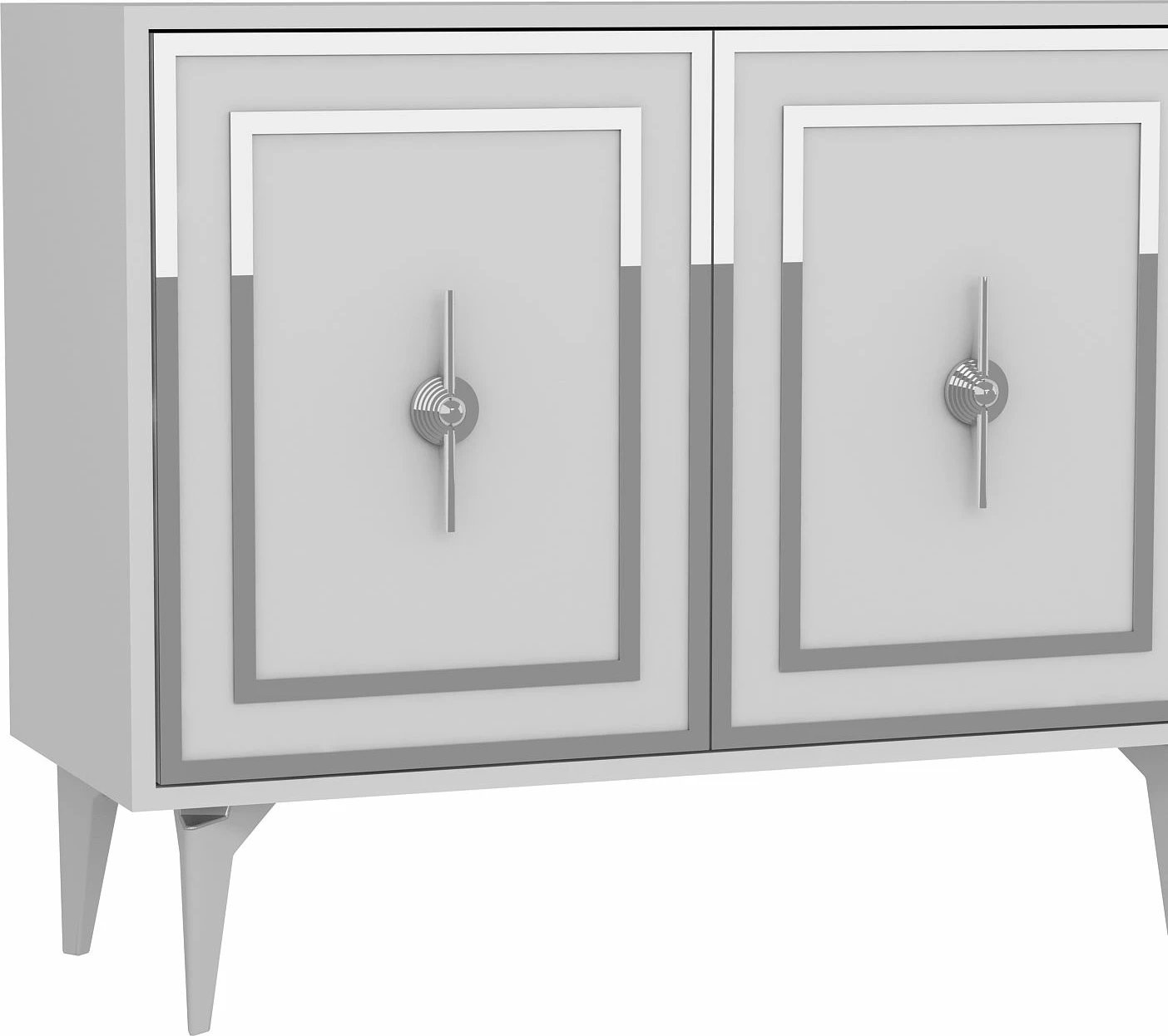 Konsol Skye Decor, samba e bardhë, argjend