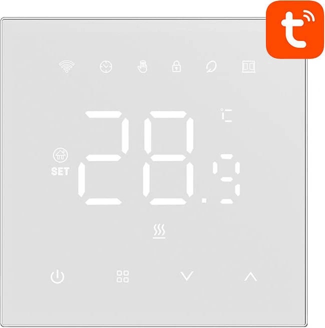 Termostat i mençur Avatto WT410-BH-3A-W për bojler, WiFi, i bardhë