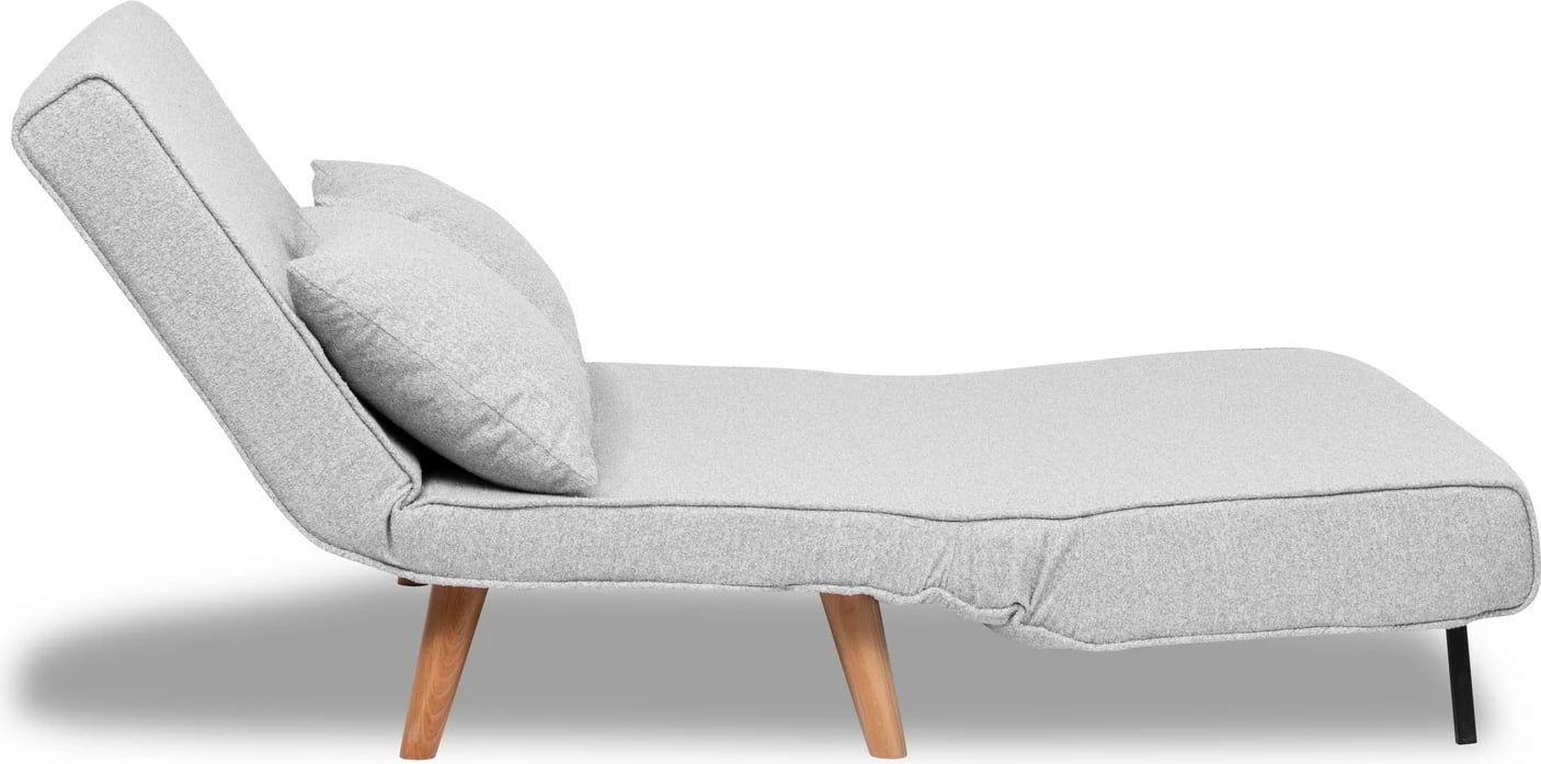 Divan-krevat dy ulëse, stof teddy, ngjyrë gri, Folde 2-Seater