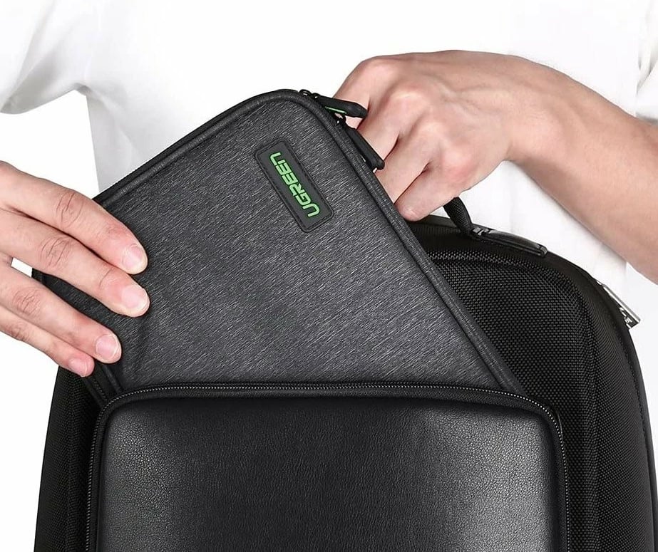 Kasë Ugreen për hard disqe, SSD, kabllo telefoni dhe aksesorë, 24.5 x 17.5 x 5 cm, Gri