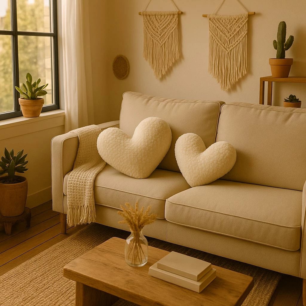 Jastëk zemër, Evila Originals, Teddy Kalp Small, bezhë e çelët