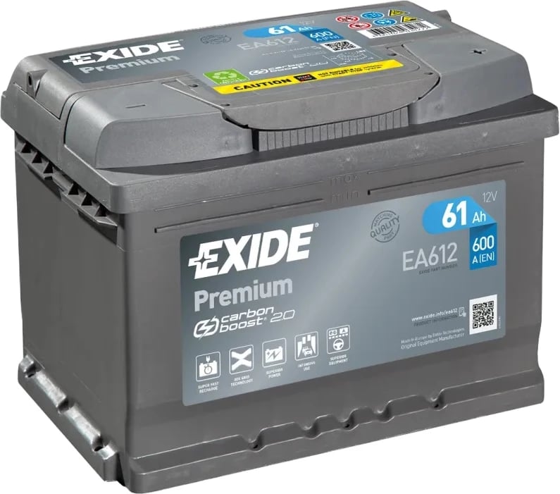Bateri 12V 61Ah Exide Premium Ea612